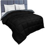 Utopia Bedding Down Alternative Reversible Comforter 10.5 Tog Duvet Insert Microfiber Box Stitched 220 x 230 cm - (King, Black/Grey)