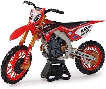 Supercross, Authentic Justin Hill 1:10 Scale Collector Die-Cast Toy Motorcycle Replica with Race Stand, for Collectors and Kids Age 5 and Up