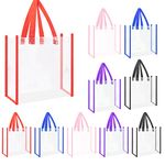 10 Pack Stadium Approved Clear Tote Bags Stadium Security Travel & Gym Clear Bag Clear See Through Plastic Tote Bags with Handles for Work Sports, 12 x 12 x 6 Inches