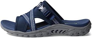 Skechers Women's Reggae-Slide Thru Sport Sandal, Navy, 8
