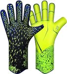 QUICARD Feliexez Soccer Goalkeeper Gloves, Ultimate Grip Football Goalie Gloves with Size 6/7/8/9/10, Strong Receiver, American Football for Men, Boys, Youth, Adult, Kids and Small Hands (Green, 7)