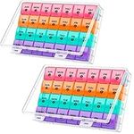 Extra Large Monthly Pill Organizer - (Pack of 2) 7-Day Color Once-A-Day Pill Dispenser w/ 4 Weekly Pill Containers for 28 Days - BPA-Free Dust-Proof Case XL Medicine Organizer Box for Pills, Tablets