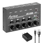 Asmuse 4 Channel Audio Mixer, Low-N