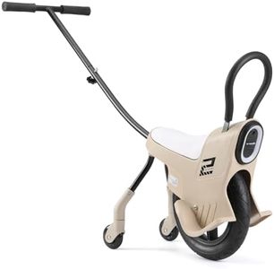 Yiomied 12in Hand Push Unicycle for Kids, with Light/Handrails/Auxiliary Wheels (Khaki)