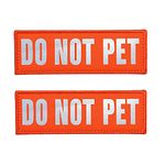 JUJUPUPS Orange Reflective Dog Patches 2 Pack Service Dog,in Training,DO NOT PET,Patches with Hook and Iron On Loop for Vests and Harnesses (DO NOT PET, 5x1.5 inch)