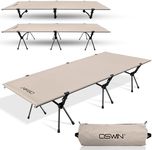 OSWIN Adult Backcountry Camping cot with Leg Extension, rollaway Camping cot, Ultralight Folding Backpack Bed, Support 330-pound, Portable Camping Bed Outdoor Hiking RV Beach（Khaki）