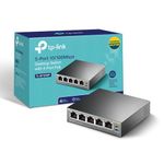 TP-Link 5 Port Fast Ethernet 10/100Mbps Desktop Switch | 4 PoE RJ45 Ports @58W | Plug & Play | Fanless | 1Gbps Switching Capacity | Unmanaged (TL-SF1005P)