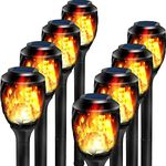 Grand Patio 8-Pack Solar Lights Upgraded Waterproof Flickering Flames Security Torch Light Outdoor Solar Spotlights for Garden or Pathway, Landscape Decoration Solar Lighting Dusk to Dawn