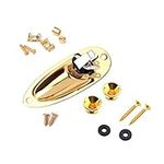 Alnicov Electric Guitar Hardware Set Guitar String Tree,Strap Button and Loaded Jack Socket Plate with Mounting Screws for Guitar Replacement Parts,Gold