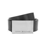 Tommy Hilfiger Men's Leather Belt (Pack on 1) (TH/AMOSREV0107XL 110 cm_Black/Grey_XL-110 cm)