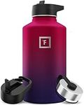 Iron Flask Sports Water Bottle - 64 Oz ,3 Lids (Straw Lid),Vacuum Insulated Stainless Steel, Modern Double Walled, Simple Thermo Mug, Hydro Metal Canteen (Dark Rainbow)