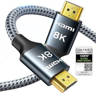 ARISKEEN Câble HDMI 2.1 8K 1M, 48Gbps Câble HDMI Tressé en Nylon Haute Vitesse, Prend en Charge 8K@60HZ, 4K@120Hz, Compatible avec PS5/4 TV Switch Monitor Blu-ray Soundbar