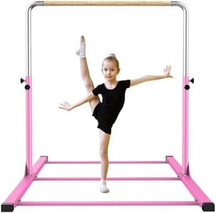 SHIWEI Gymnastics Training Bar- Height Adjustable 3' to 5' Horizontal Kip Bar for Kids