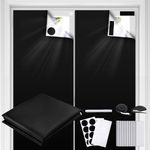 Blackout Curtains for Bedroom 57" x 39" Portable Blackout Shades Film 100% Blackout Window Cover No Drill Blackout Blinds with Hooks & Loops Strips Temporary Blackout Shades for Nursery Dorm Room