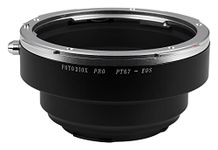 Fotodiox Pro Lens Mount Adapter, Pentax 67/67II Lens to Canon EOS Camera Mount Adapter, for Canon EOS 1D, 1DS, Mark II, III, IV, 1DC, 1DX, D30, D60, 10D, 20D, 20DA, 30D, 40D, 50D, 60D, 60DA, 5D, Mark II, Mark III, 7D, Rebel XT, XTi, XSi, T1, T1i, T2i, T3, T3i, T4, T4i, C300, C500