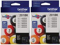 Brother LC-201BK Ink Cartridge (Black 2-pack) in Retail Packaging