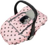 Carseat Cover Girls, Winter Baby car seat Covers for Infant car seat, Baby Carrier Cover Canopy, Window in Door Zipper Open, Thick Padded, Pink dots;