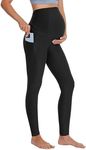 BUBBLELIME 22"/26" Maternity Yoga Leggings Soft Over The Belly Pregnancy Pant with Pockets - Maternity Pants_Black Large-26 Inseam