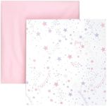 Tadpoles 2-Piece Stardust Crib Sheets | Collection of 2 Fitted Crib Sheets | Made of 100% Brushed Microfiber Polyester | Soft, Smooth, Breathable & Durable | Ideal for Babies | Pink & Purple