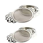 2 Pack Tea Strainers with Drip Bowl