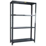 Mil-Nil Prime CRC Sheet 4 Shelf Multipurpose Glossy Storage Rack (48 x 36 x 12 Inch, 24 Gauge Self, 16 Gauge Angle, Grey)