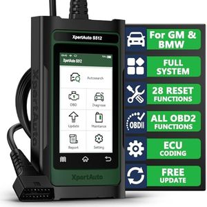 XpertAuto OBD2 Scanner S512 for BMW/GM, Full System Automotive Diagnostic Scanner, Car Code Reader and Reset Tool, All System Diagnose, 28 Reset Functions, ECU Coding, Autovin