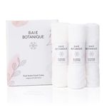 Baie Botanique Dual Action Facial Cloth, Luxury Cotton Muslin and Bamboo Ultra-Soft Terry - 100% Natural (Set of 3)
