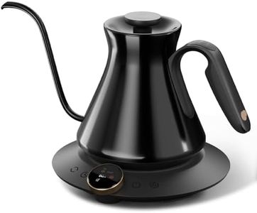 Cocinare FLOW M6 Pro Electric Gooseneck Kettle, ±0.5℉ Temperature Control for Pour-over Coffee & Tea, Stainless Steel Interior, Quick Heating for Boiling Water (Obsidian Black)