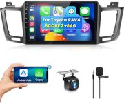 8 CORE 2G+64G Car Radio for Toyota RAV4 2013-2019 with Wireless CarPlay/Android Auto, Podofo 10.1” 1280 * 720P IPS Touch Screen Stereo Android 13 GPS WiFi Bluetooth DSP SWC + HD Backup Camera