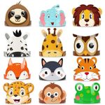 24Pcs Animal Birthday Party Hats Animal Headbands, Jungle Safari Animal Birthday Paper Party Crown for Kids Animal Decoration, Animal Costume DIY Party Gift for Kids Birthday Christmas Fiesta