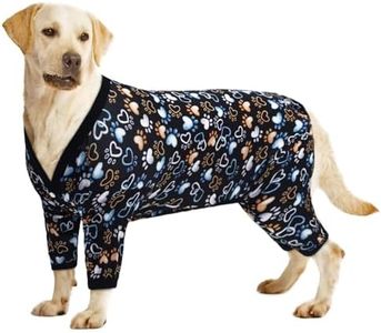 CuteBone Big Dog Clothes Pitbull Golden Retriever Post Surgery Suit Stretchy Calming Anxiety Pet Pajamas Shirts Shedding Suits Onesie for Medium/Large Sized Dogs Labrador Bully ZP17XL