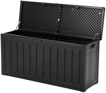 Gardeon Outdoor Storage Box Container Cabinet Bench, 240L Medium Lockable Tool Toy Deck Boxes Chest Garden Shed Storages Ottoman Chair Seat Patio Indoor Furniture, Perfect for Water-Resistant Black