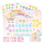 WERNNSAI Potty Training Chart - Unicorn Potty Training Reward Chart with 270 Potty Training Stickers Crown Pink Potty Chart for Girls Toddler Kids Toilet Training for Ideal Gift Birthday