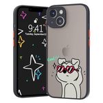 JOYLAND Cool Sunglasses Dog Pattern Matte Phone Case for iPhone 7 Plus/8 Plus,Transparent Frosted Protective Case Stylish Slim Cover Shockproof Anti-Scratch Full Body Protection Cover
