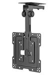 Mount Plus CM322 Flip Down TV and Monitor Roof Ceiling Mount | Fits Flat Screen 19 to 42 Inch | VESA Compatible 100x100, 200x200 | Height Adjustable | Pitched Roof