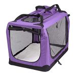 Petbarn Portable Soft Fabric Pet Carrier Folding Dog Cat Puppy Travel Transport Bag (Medium, Purple)