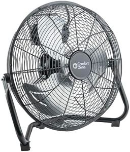 Comfort Zone CZHV12B High Velocity Cradle Fan | 3 Speed, 12 Inch Fan with All Metal Construction, Black