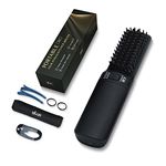 Ihhair Hot Hair Straightener Brush,Portable Mini Hair Straightener Usb Rechargeable 6400Mah,2 In 1 Hair Straightener Comb With Anti-Scald Feature For Women & Men (Black)