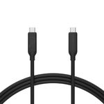 Amazon Basics USB-C to USB-C 4 Fast Charger Cable, 40 Gbps, 8K Video, 240W, USB-IF Cert, Thunderbolt 4/3 Compatible, for Apple iPhone 15, iPad, Samsung Galaxy, Tablets, Laptops, 1 m, Black