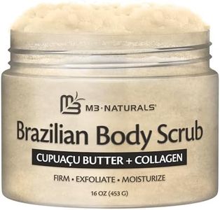 Firming & Moisturizing Brazilian Body Scrub for Body, Hands & Feet, Gentle Body Exfoliator with Cupuacu Butter, Jojoba Oil & Collagen, 16 oz (453 g) by M3