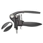 Le Creuset Lever Corkscrew and Foil Cutter Wine Accessory Gift Set, For All Cork Types, LM-250, Black Onyx, 59058011000410