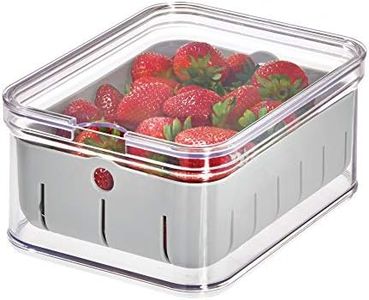 iDesign Crisp BPA-Free Plastic Produce Storage Bin - 8.32" x 6.32" x 3.76", Clear/Gray