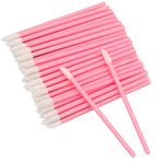 G2PLUS 100 PCS Lip Brushes - Pink Lip Wands - Lipstick Lip Applicator Wands for Lips, Eyes and Makeup Application