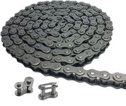 AZSSMUK #35 Roller Chain - 4 Feet Carbon Steel Material with 2 Connecting Link Industrial Chain - 128 Links