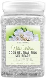 SMELLS BEGONE 48 oz Odor Eliminator Gel Bead Refill - Eliminates Odors from Bathrooms, Cars, Boats, RVs and Pet Areas - Air Freshener - Made with Essential Oils - White Gardenia Scent
