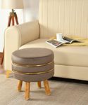 NACIA Sitting Pouffe Ottoman Stool for Living Room Stools Puffy Footrest Pouf FootStools with 4 Legs for Office Home Furniture Decor Foot Rest pouffes Foot Stool for Sofa, 16 Inces, Coffee