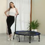Dolphy 48" Foldable Trampoline Rebounder with Adjustable handrail Covered Bungee Rope System for Adults Kids Fitness,Indoor/Outdoor/Garden/Yoga Workout Exercise - Max Limit 100 kg.