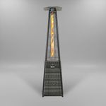 REALGLOW Real Flame Outdoor Pyramid Patio Heater in Grey Rattan - 13KW Propane Gas Standing Floor Heater for Outdoors & Gardens - Outside Space Heating for Decking, Home Garden & Gazebo