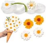 4 PCS Daisy Flower Silicone Molds for Candles,3D Resin Molds for Flowers Candle Mold, Flower Fondant Molds for Chocolate Cake Decorating,DIY Epoxy Casting Wax Plaster Polymer Clay Craft
