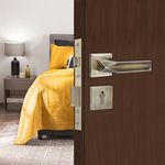 Godrej Mortise Lock | Handle Lock Set for Main & Bedroom Door | Cameo Rossette Home Décor Handle | Antique Brass Finish | 9 Inch Lockbody | 70 mm 1CK Cylinder - Knob from Inside and with 4 Keys